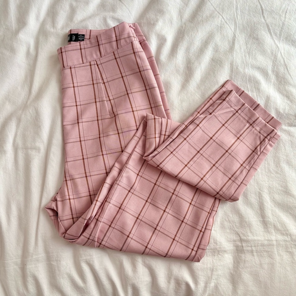 Missguided Pink Checkered Pants